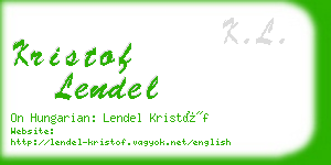 kristof lendel business card